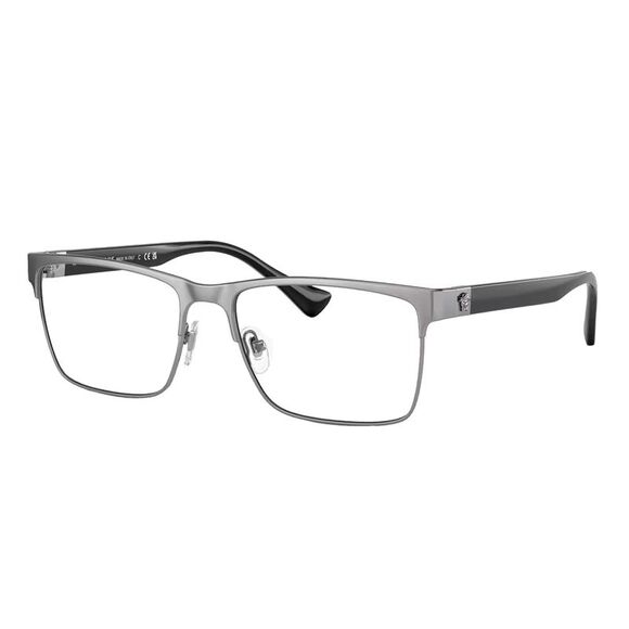 Versace VE 1285 1001 Gunmetal Metal Rectangle Eyeglasses...